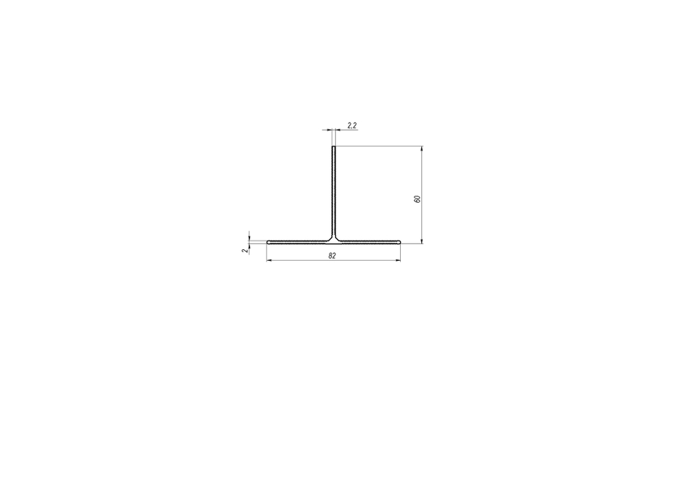 RLS-GU-T-608222 Направляющая RLS  T-профиль  60x82x2,2 (6 м)