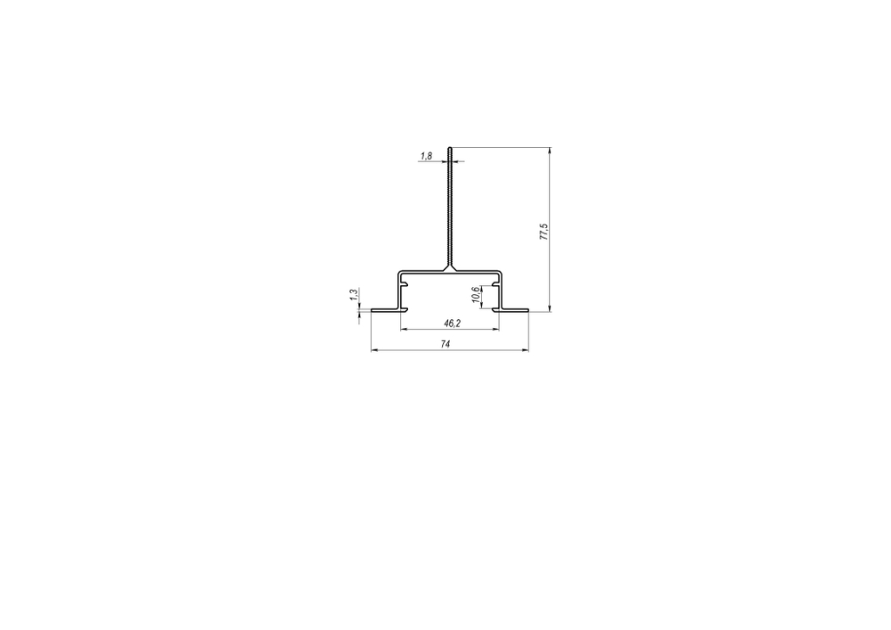RLS-GU-Y Направляющая RLS Y-профиль  78x74x1,8 (6 м)