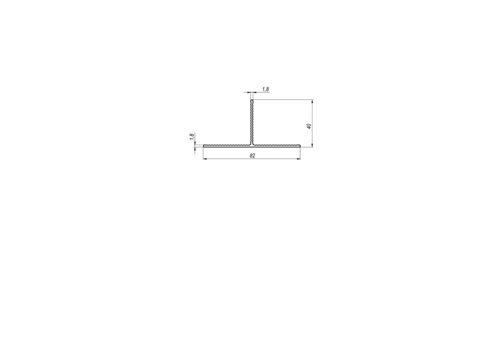RLS-GU-T-408218 Направляющая RLS  T-профиль  40x82x1,8 (6 м)